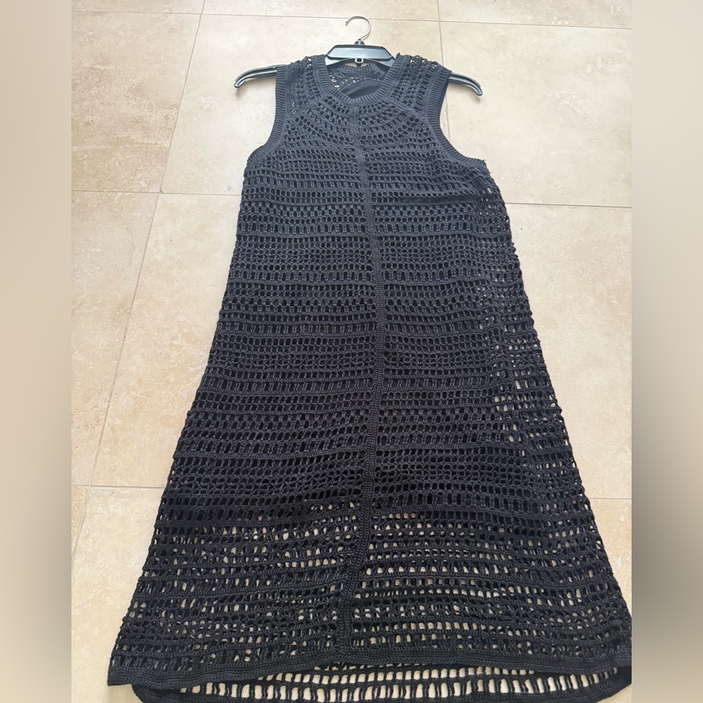 Theory Black Crochet Dress size 4